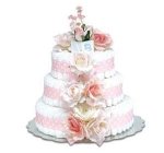 A diaper cake can make a baby shower