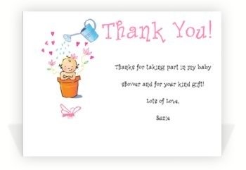 Beautiful baby shower thank you note